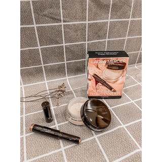  Set makeup Laura Mercier minisize  1 phấn phủ 5g + 1 nhũ mắt 1g  