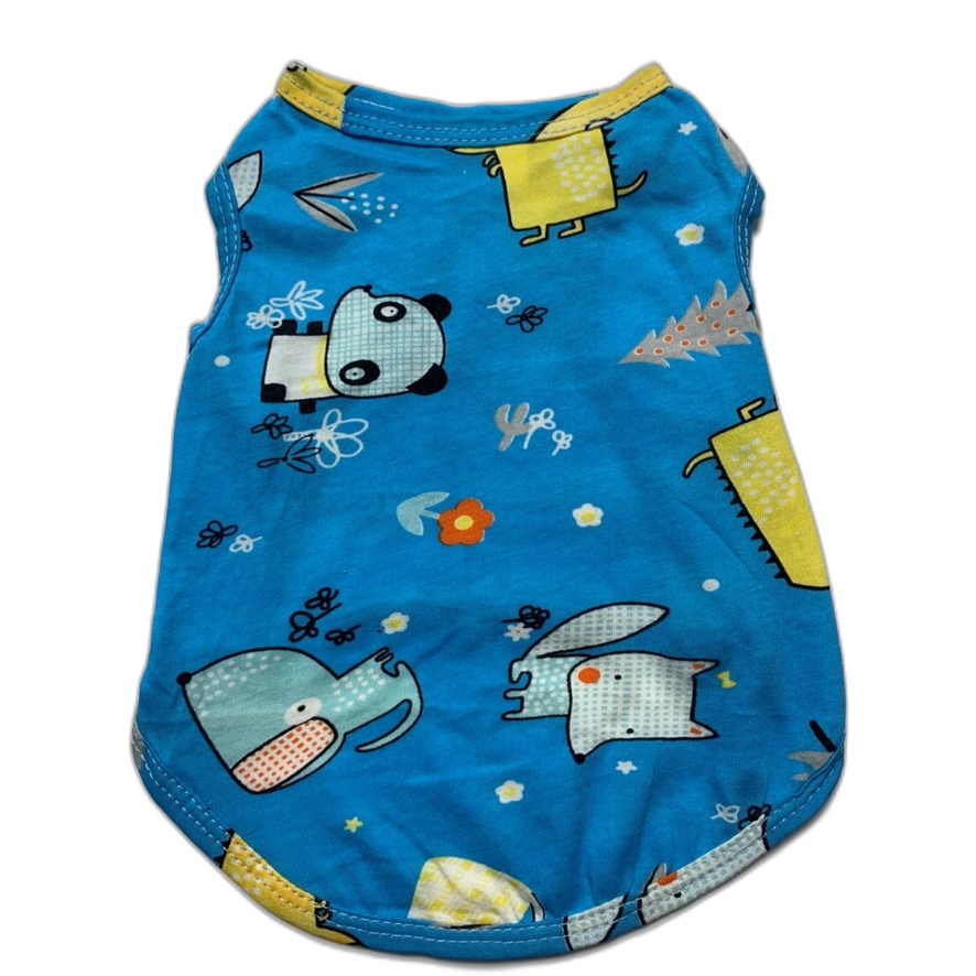 Áo cho chó mèo bằng vải cotton thoáng mát mùa hè in hình nghộ nghĩnh giá rẻ