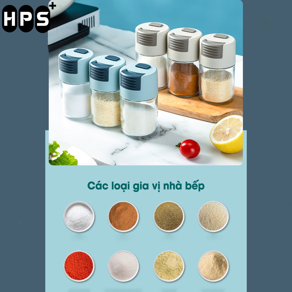 Lọ đựng gia vị, hũ đựng gia vị thủy tinh cao cấp, kiểm soát lượng gia vị chính xác khi nấu ăn