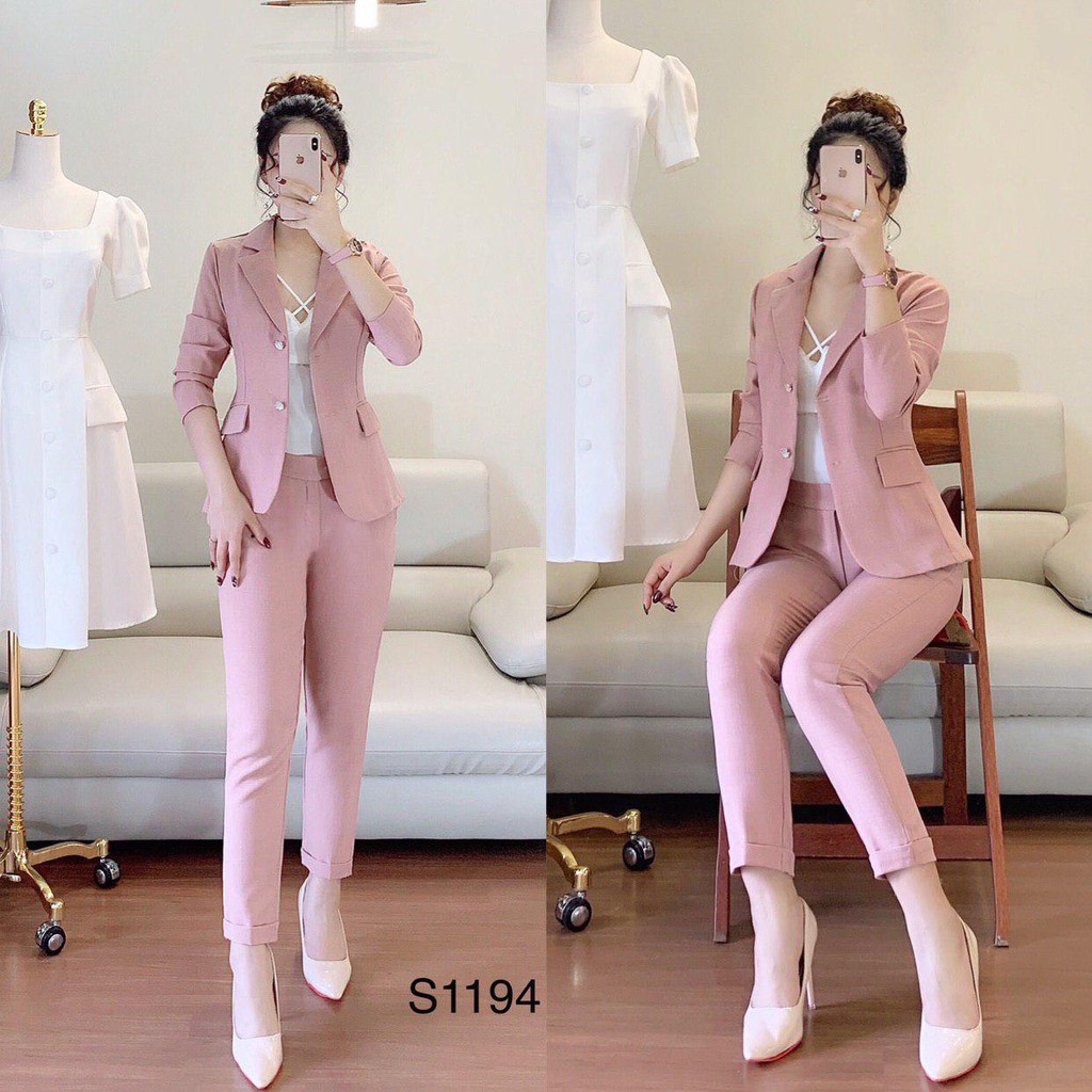 [ xả kho ] MiD SET VEST hồng S1194 Mie Design kèm ảnh thật