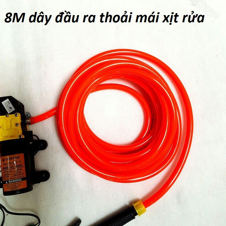 Bộ máy phun sương,tưới lan,tưới hoa, xịt rửa xe 12v đầu béc có chỉnh tia dạng phun sương tiện lợi