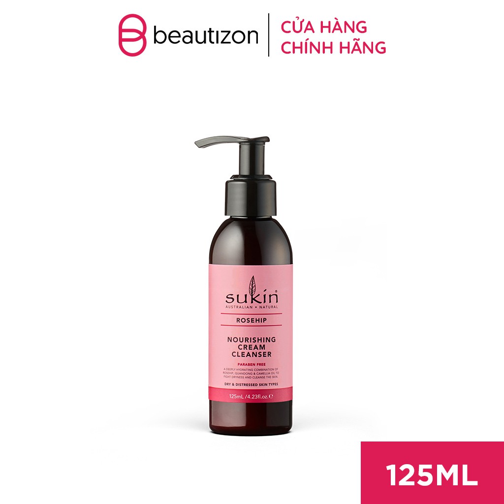 Kem Rửa Mặt Dưỡng Da Tầm Xuân Sukin Rosehip Nourishing Cream Cleanser 125ml