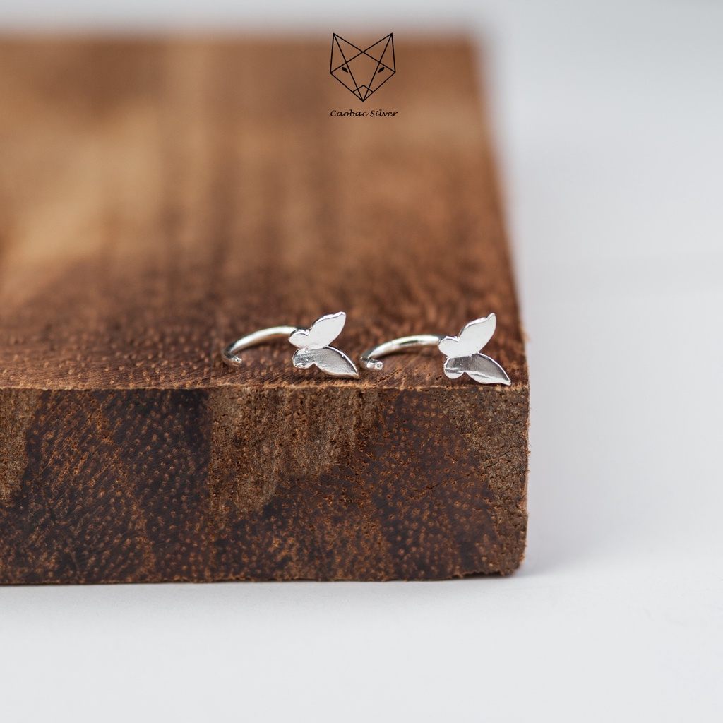 Set Trang Sức Bạc Nhẫn Khuyên Tai Bạc Ta CaoBac Silver Bướm Nhỏ Xinh, Đáng Yêu Cho Nữ Cả Bộ Trang Sức Bạc Chuẩn Không Rỉ
