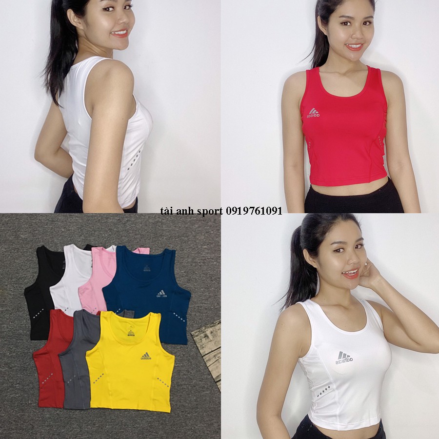 Áo croptop sát nách thể thao cho nữ, chất thun 4 chiều, phù hợp tập Gym, Yoga, đi chơi