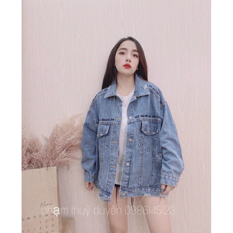 Khoác bò chữ thêu siêu đẹp