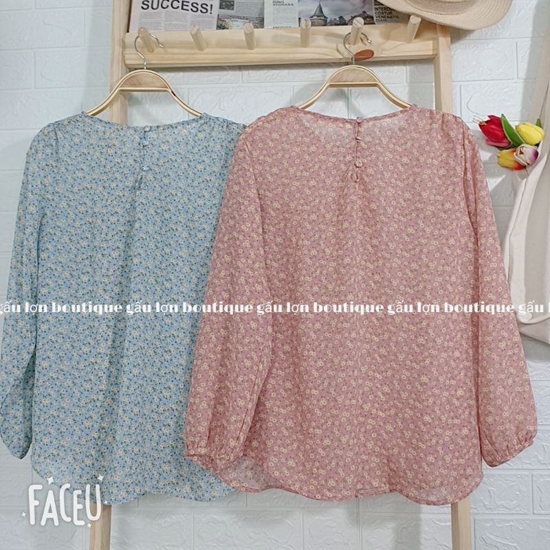 áo babydoll hoa nhí vintage mặc đc 2kiểu ảnh thật