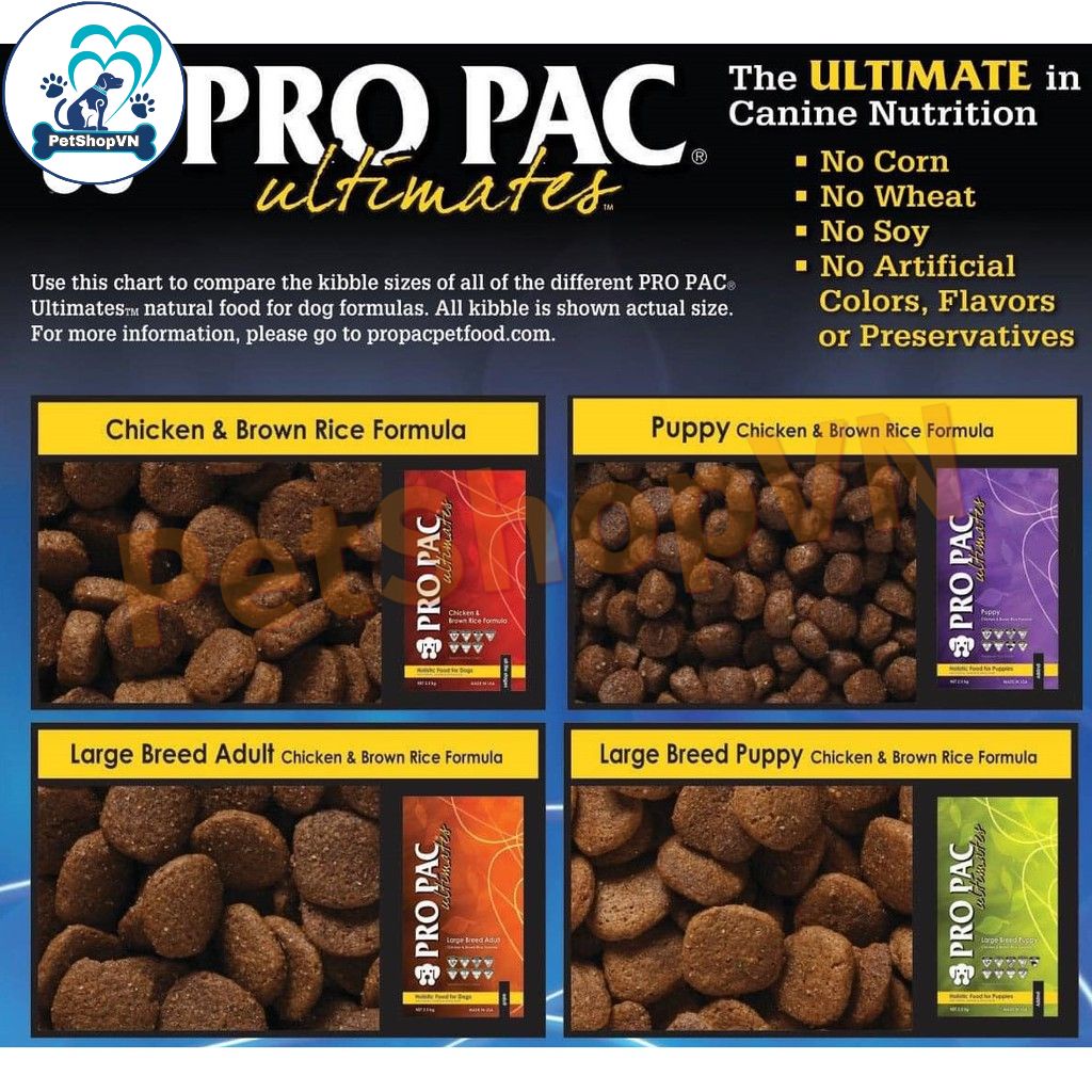 Thức Ăn Cho Chó Con Và Chó Mẹ Hạt PROPAC ULTIMATES PUPPY CHICKEN & BROWN RICE Bao 12Kg Vị Thịt Gà & Gạo Lứt