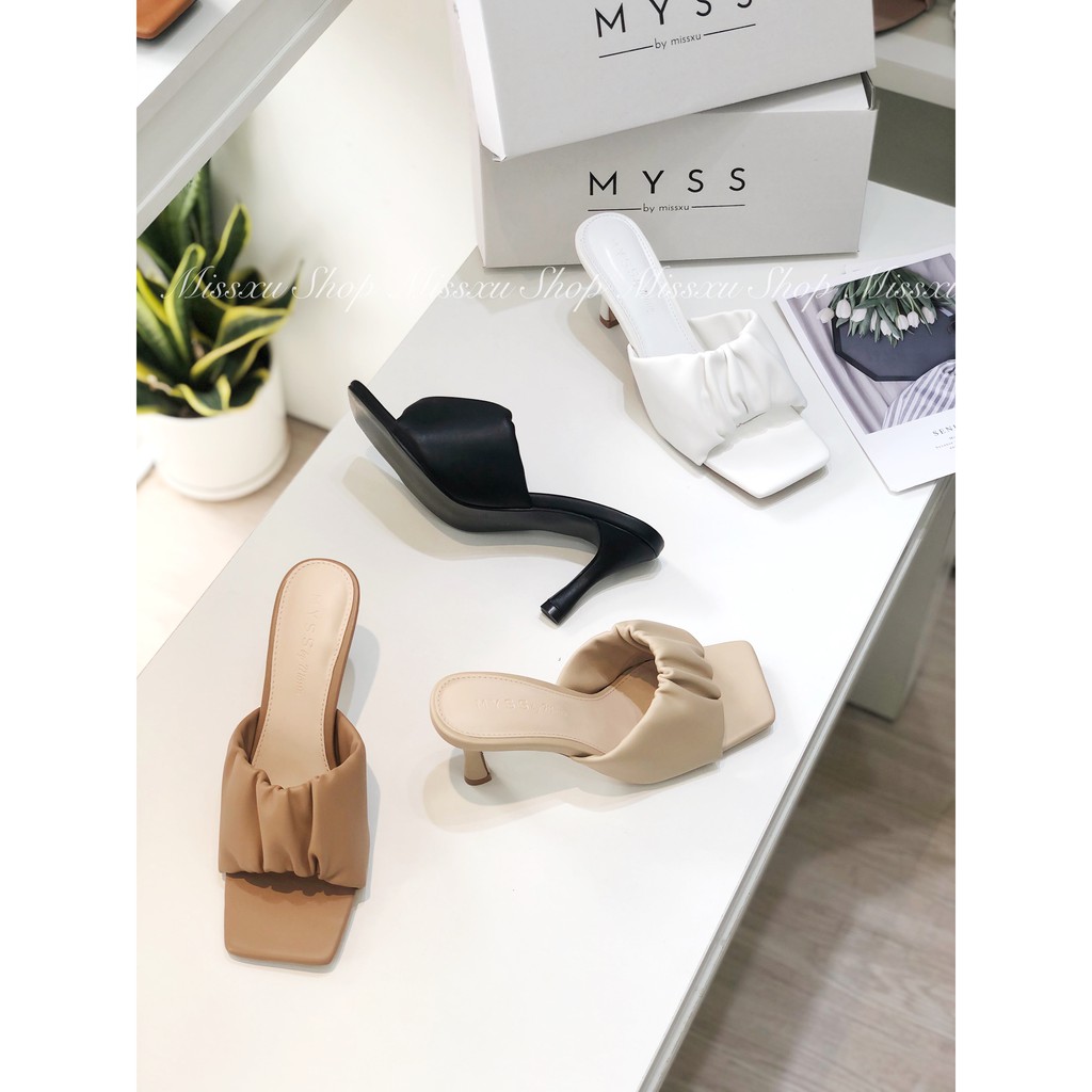 Giày guốc nữ quai nhúm gót nhọn 7cm thời trang MYSS - SU67