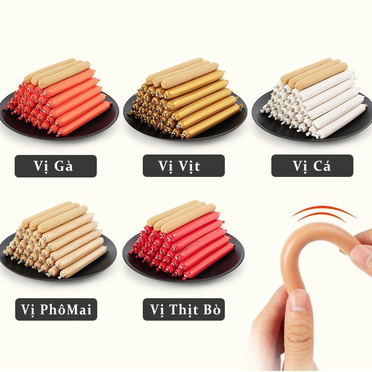 [Mã PET50K giảm Giảm 10% - Tối đa 50K đơn từ 250K] 30 CÂY XÚC XÍCH DINH DƯỠNG CHO CHÓ MÈO