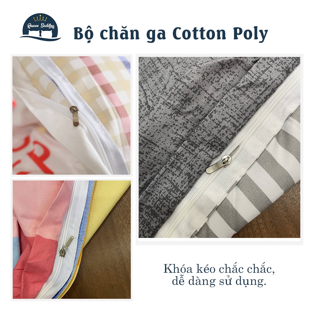 Bộ Chăn Ga Gối Cotton Poly Hình Thú Ngộ Nghĩnh - Set 4 Món Nhiều Màu, Chăn Dành Cho Mùa Hè