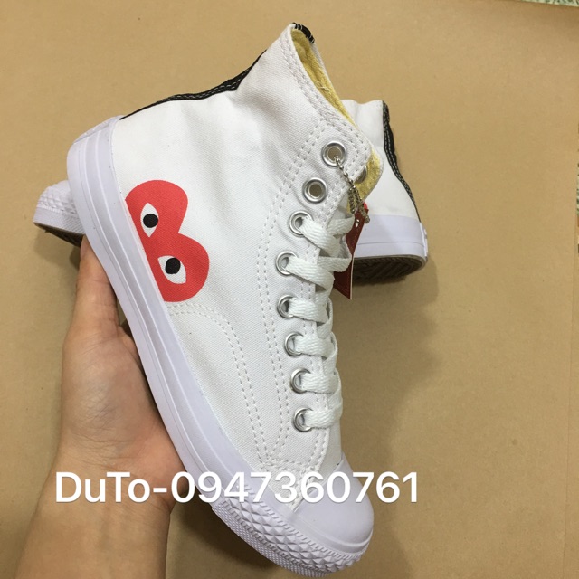 [SALE SỐC-FULLBOX] Giày Tim play heart CDG cao cổ size 35->43 NAM NỮ