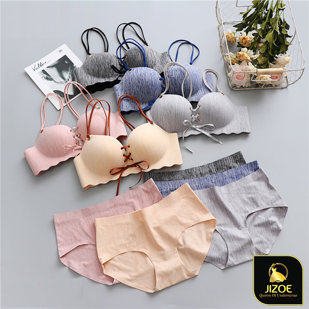 Bộ đồ lót su đúc bàn tay thông hơi nâng ngực tạo khe siêu đẹp JIZOE BAL28