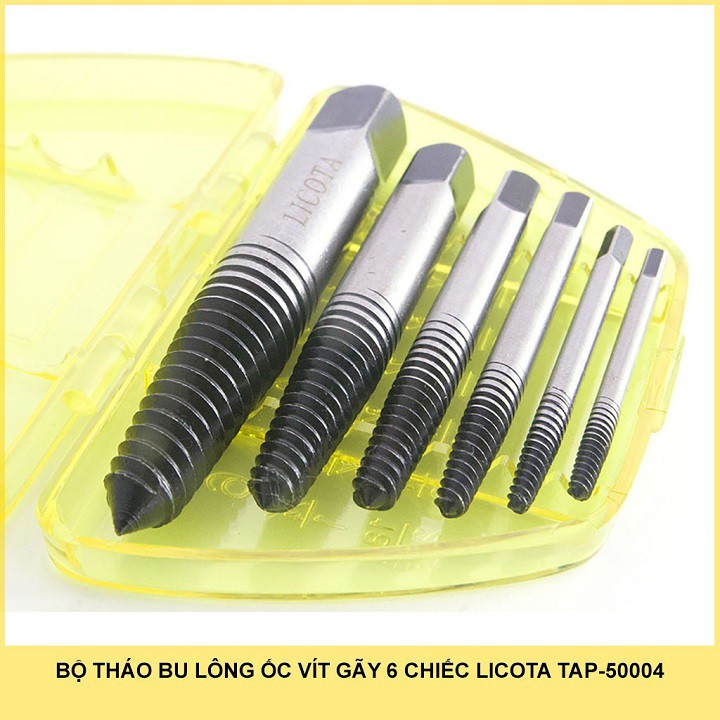 Bộ 6 mũi vít tháo bu lông ốc vít gãy hỏng Licota Tap-50004