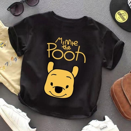 Áo thun bé gái CON XINH cotton hình Gấu Pooh, áo thun trẻ em từ 3 đến 8 tuổi