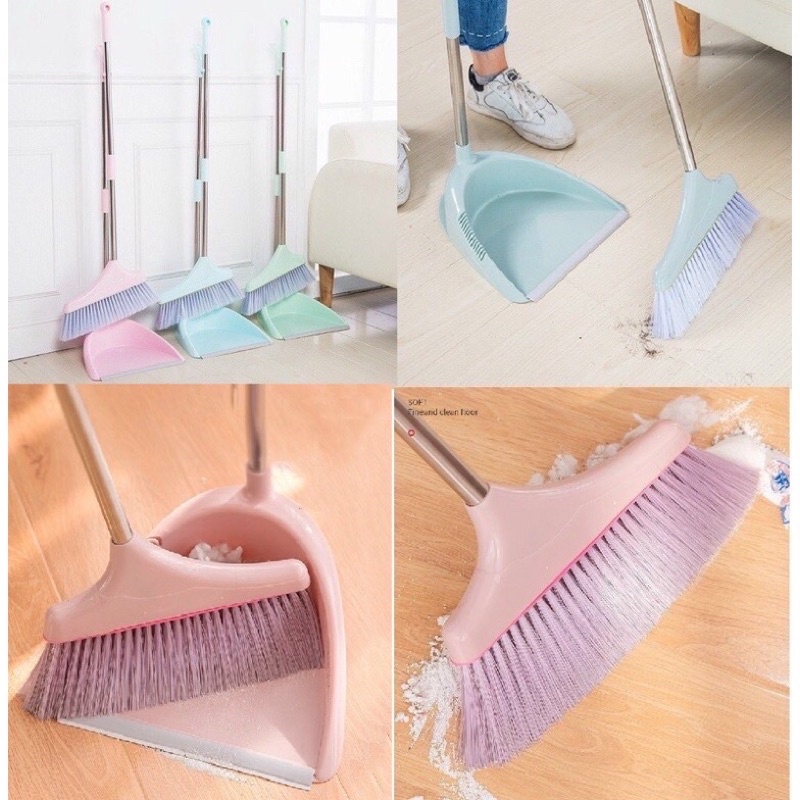 Bộ chổi quét và đồ hốt rác cán dài đa năng