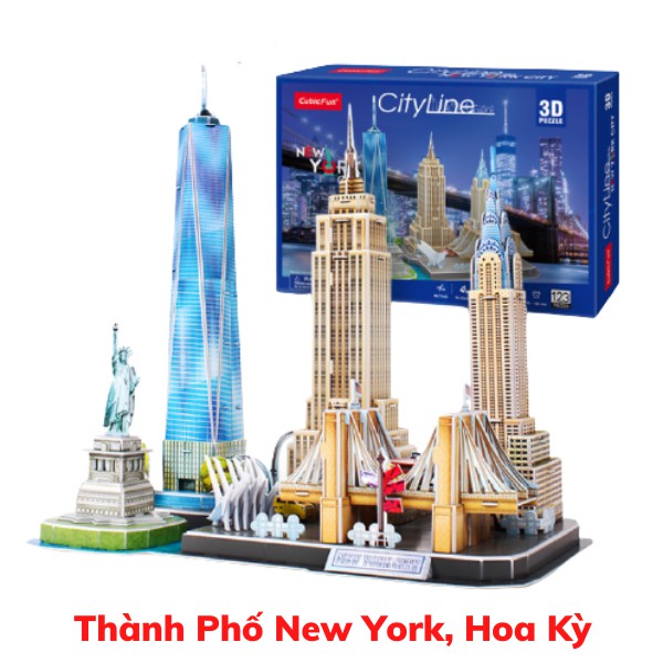 Mô Hình Giấy 3D Cubic Fun CácThành Phố Nổi Tiếng : Paris, London, New York, Moscow, Thượng Hải