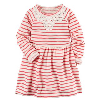 Đầm thun da cá tay dài carter cho bé gái 2-6t d367