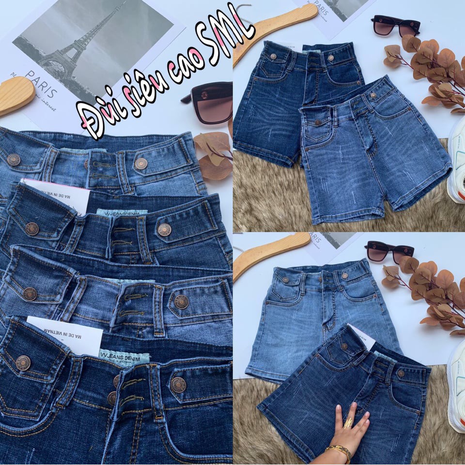 QUẦN SỌT JEAN ĐÙI CAO HAI NÚT CO GIÃN CAO CẤP SHOP PHƯƠNG CHÂU