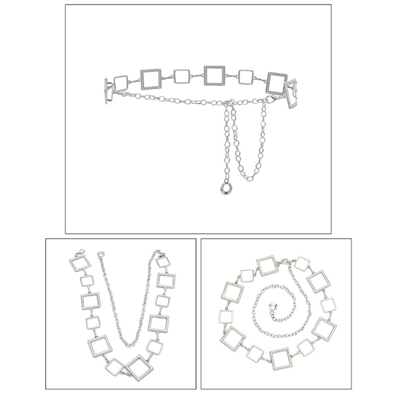Dây Thắt Lưng Một Lớp Bằng Kim Loại Đục Lỗ Thời Trang Cho Nữ