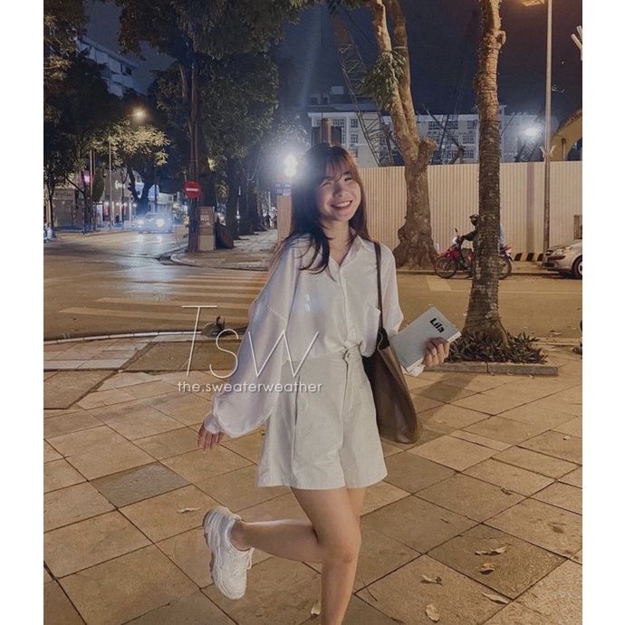 [Ảnh thật/Sẵn/Video]Quần sooc thô khuy lệch chun sau/Quần sooc thô style Ulzzang