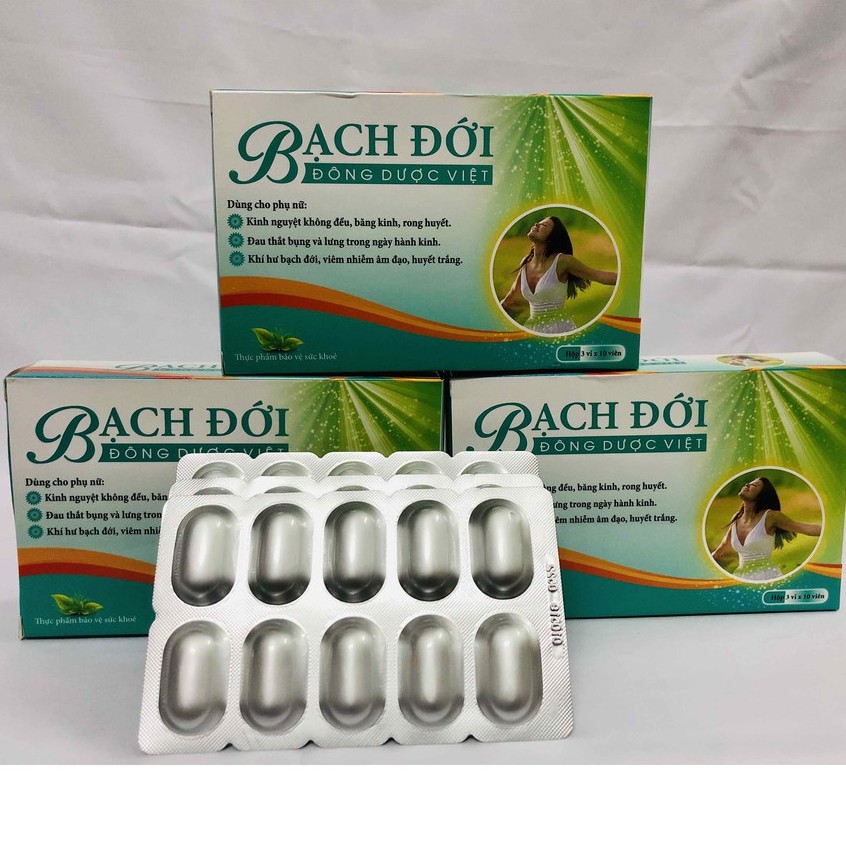 Bạch đới Đông Dược Việt – Hỗ trợ điều hòa kinh nguyệt, giảm viêm nấm âm đạo (Hộp 30 viên)
