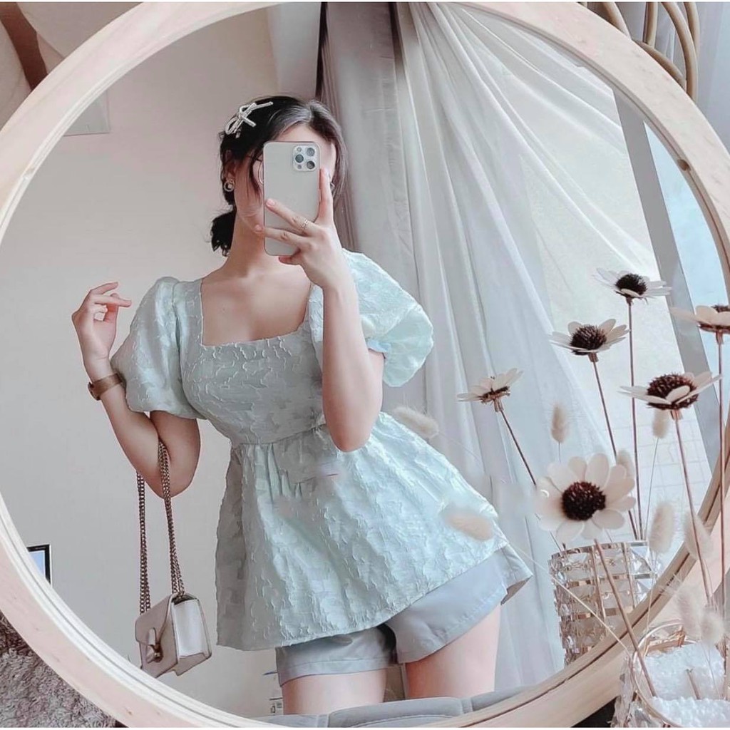 [Mã WAMT1505 giảm 10K đơn 0K] (FREESHIP-HÀNG CÓ SẴN SLL) SET QUẦN SHORT+ ÁO BABYDOLL HOA NỔI❤️CHIBEST