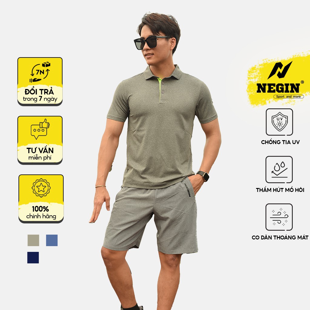 Áo Polo Thể Thao Thời Trang Nam Chính Hãng NEGIN Thiết Kế Đơn Giản Basic, Chất Liệu Thoáng Mát thấm Hút Mồ Hôi AG310