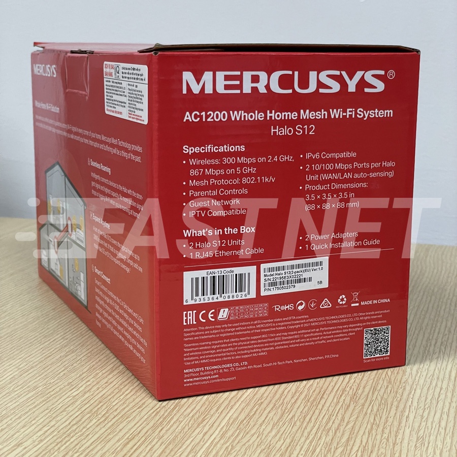 Hệ Thống Wifi Mesh Mercusys Halo S12 Chuẩn AC1200 Dành Cho Gia Đình