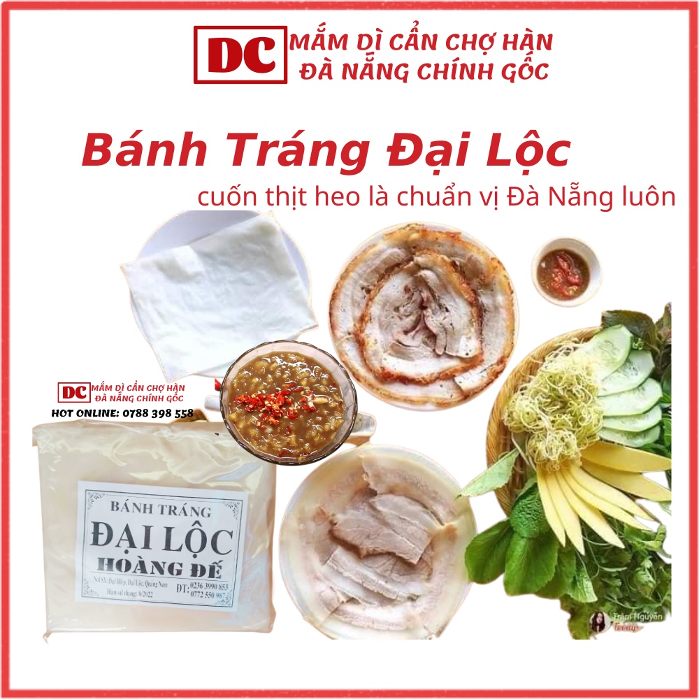 Bánh Tráng Đại lộc loại ngon nhất 500gr (khoảng 35 đến 40 cái)  dùng làm bánh tráng cuốn thịt heo