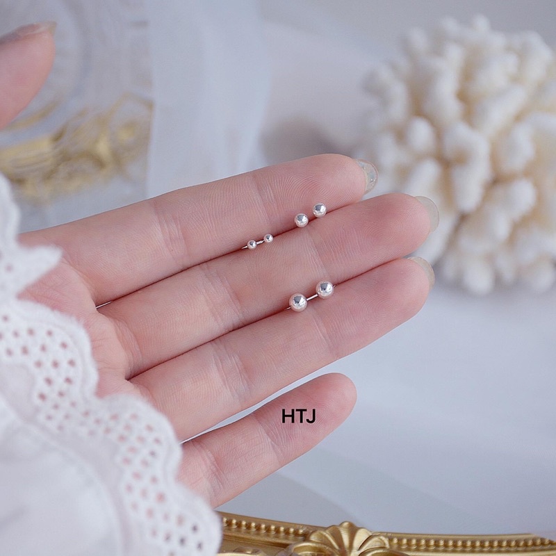 Bông tai nữ nụ đinh bạc 925 đu size 3/4/5li  - trang sức bạc Hoà Thảo HTJ