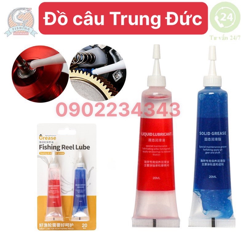 Bộ dầu, mỡ bảo dưỡng cần, máy câu cá