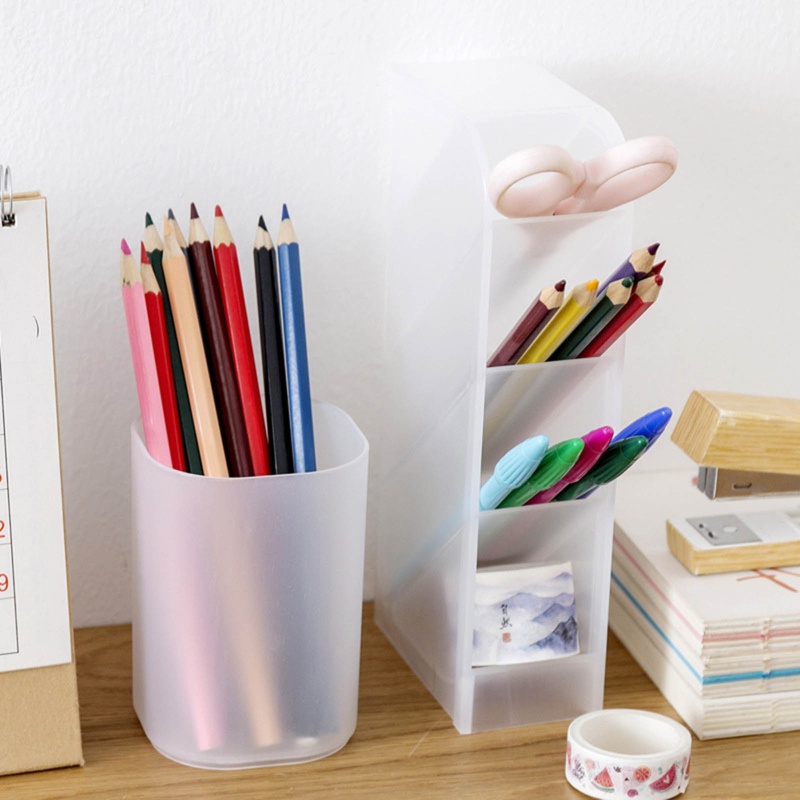 Hộp Đựng Bút Trong Suốt Đơn Giản Sắp Xếp Gọn Gàng Cho Học Sinh / Văn Phòng