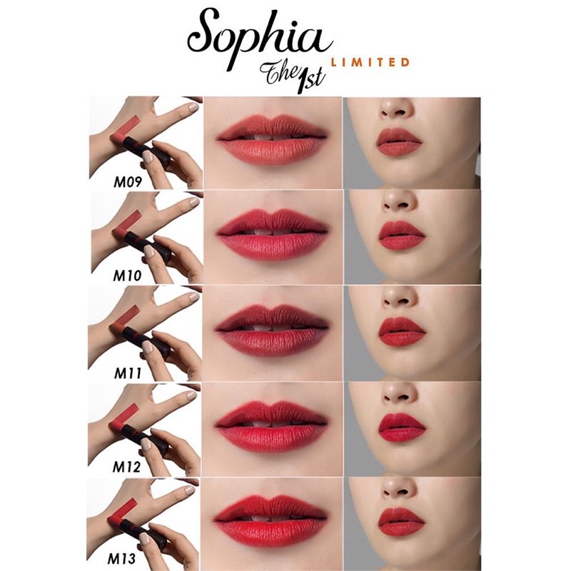 SON SOPHIA THE 1ST AMPOULE MATTE LIPSTICK #M12 ĐỎ TƯƠI PHA CAM