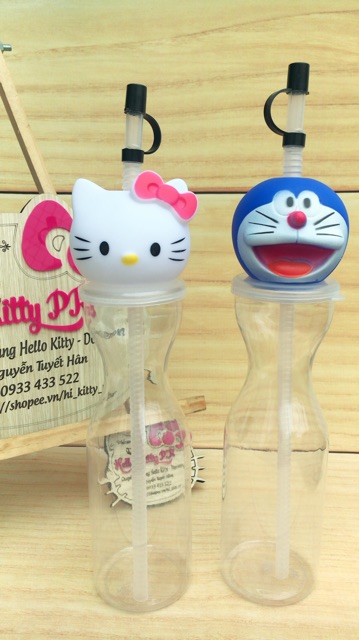 Bình nhựa 3D 500ml HELLO KITTY - DOREMON DORAEMON