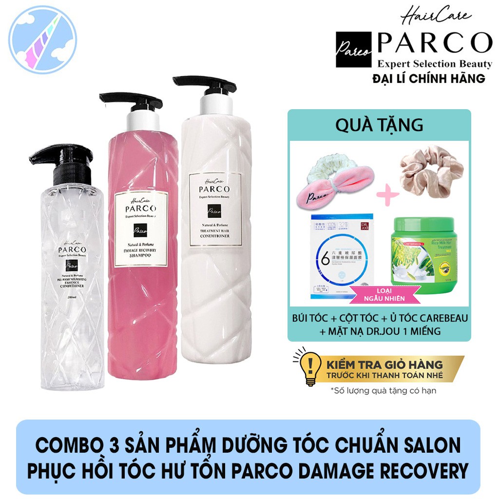 Combo Dưỡng Tóc Chuẩn Salon Dưỡng Tóc, Phục Hồi Tóc Hư Tổn, Ngừa Bết Tóc Dầu, Làm Sạch Sâu và Mềm Mượt Tóc Parco