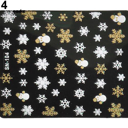 [Hàng mới về] Hình dán móng tay trang trí nghệ thuật chủ đề Giáng sinh