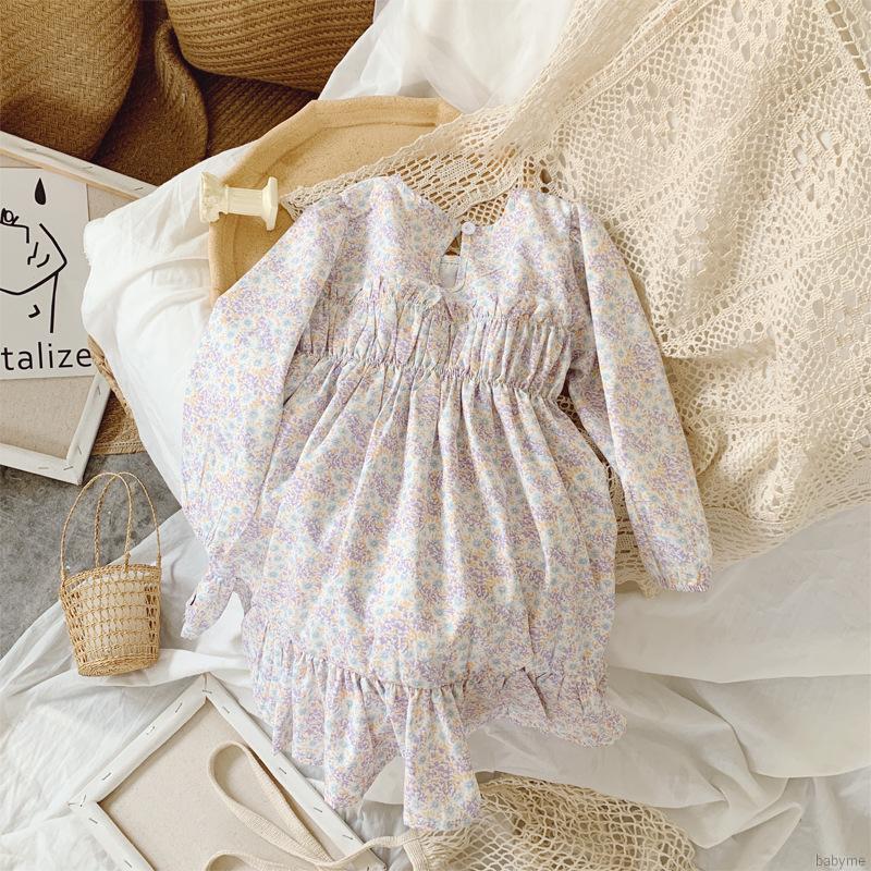 Đầm hoa tay phồng phong cách công chúa xinh xắn dành cho bé gái