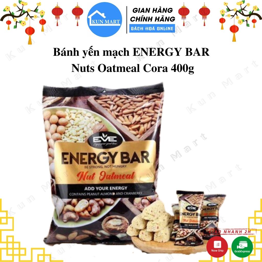 Bánh yến mạchBánh yến mạch ENERGY BAR Nuts Oatmeal Cora 400g