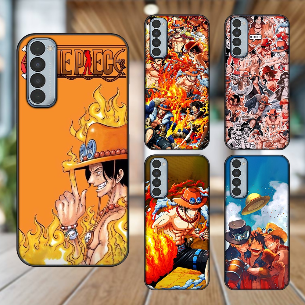 Ốp lưng Oppo Reno 4 Pro viền đen in hình Ace One Piece