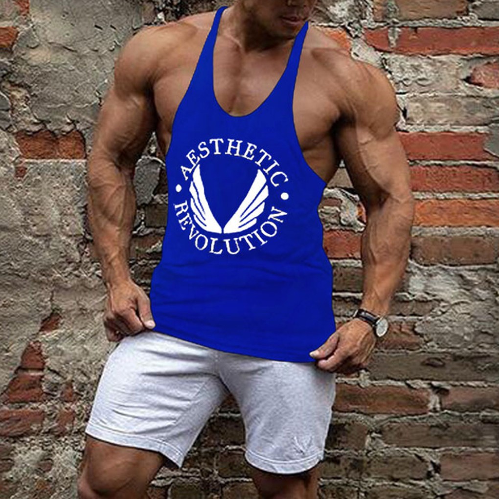 Áo ba lỗ thể hình có in "Revolution" cho nam giới | BigBuy360 - bigbuy360.vn