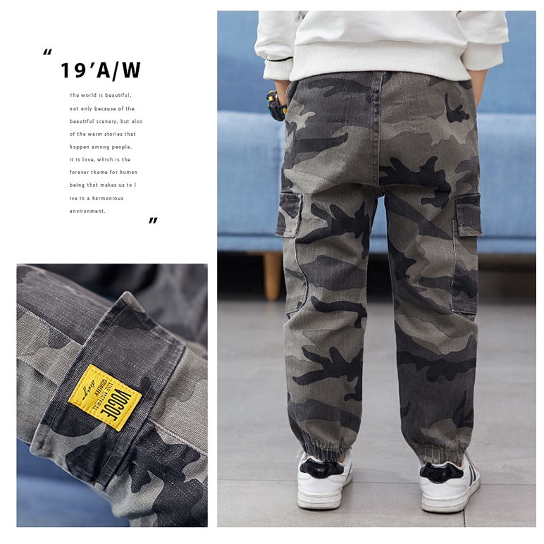 Quần dài họa tiết rằn ri thời trang cho bé trai