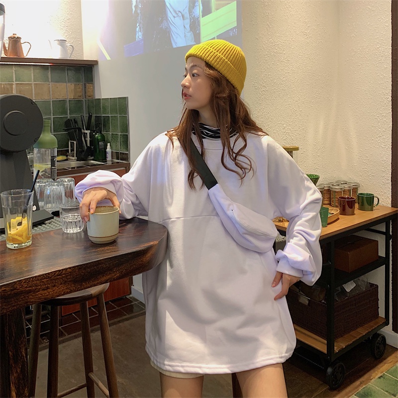 Áo Thun Dài Tay Dáng Rộng Thiết Kế Giản Dị Thời Trang