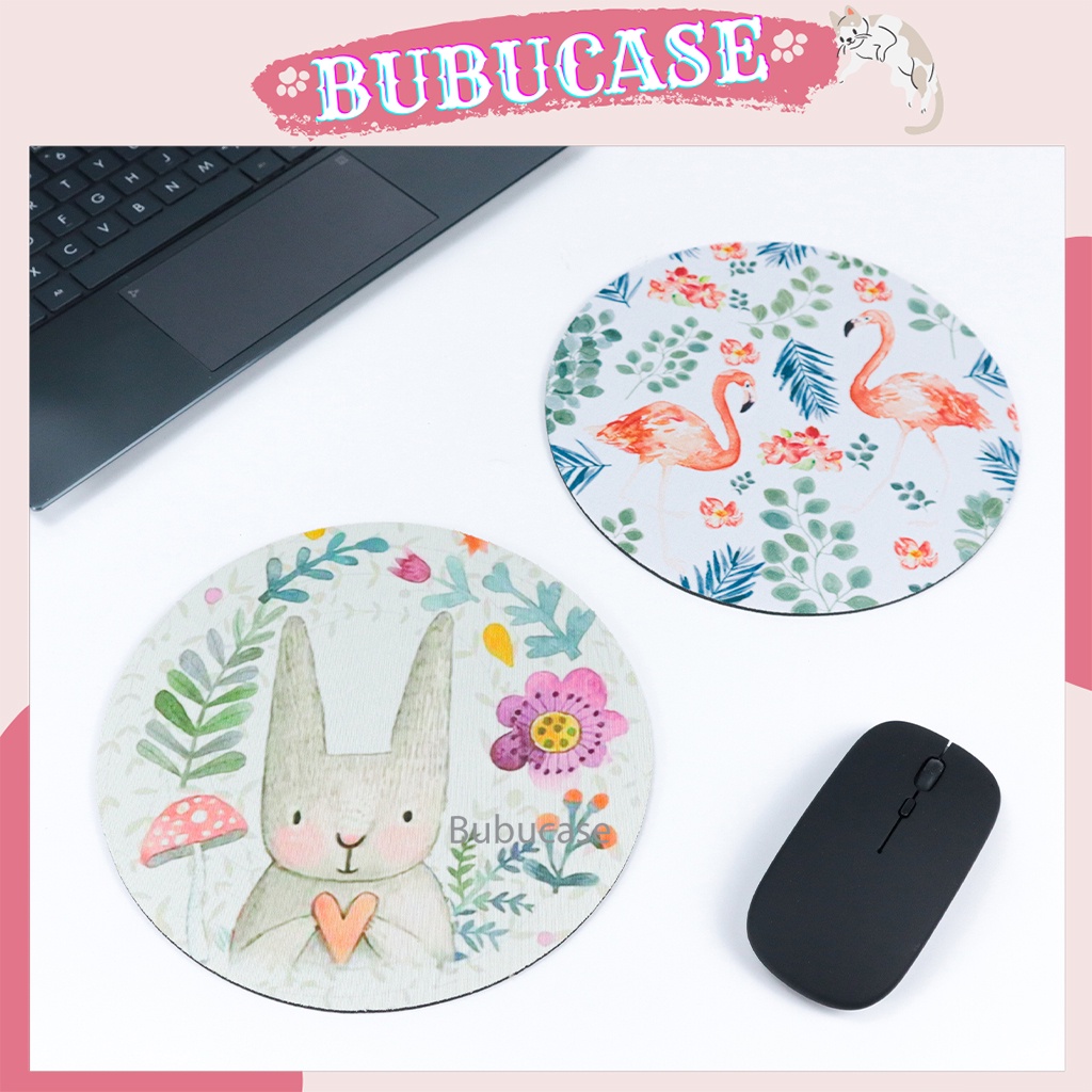 Miếng Lót Chuột, Bàn Di Chuột Hình Tròn Đường Kính 20 cm - Họa Tiết Hoạt Hình Dễ Thương Tùy Chọn, Dùng Cho Văn Phòng