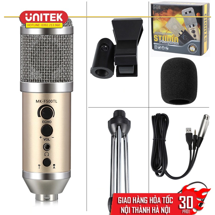 [Mã ELHACE giảm 4% đơn 300K] Micro thu âm livestream karaoke 3 trong 1 MK-F500TL