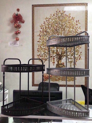 Kệ góc inox sơn tĩnh điện 2 tầng, 3 tầng