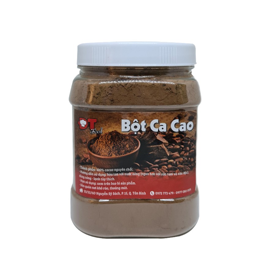 1Kg Bột CaCao Nguyên Chất Cao Cấp DTFood (2 hộp 500g)