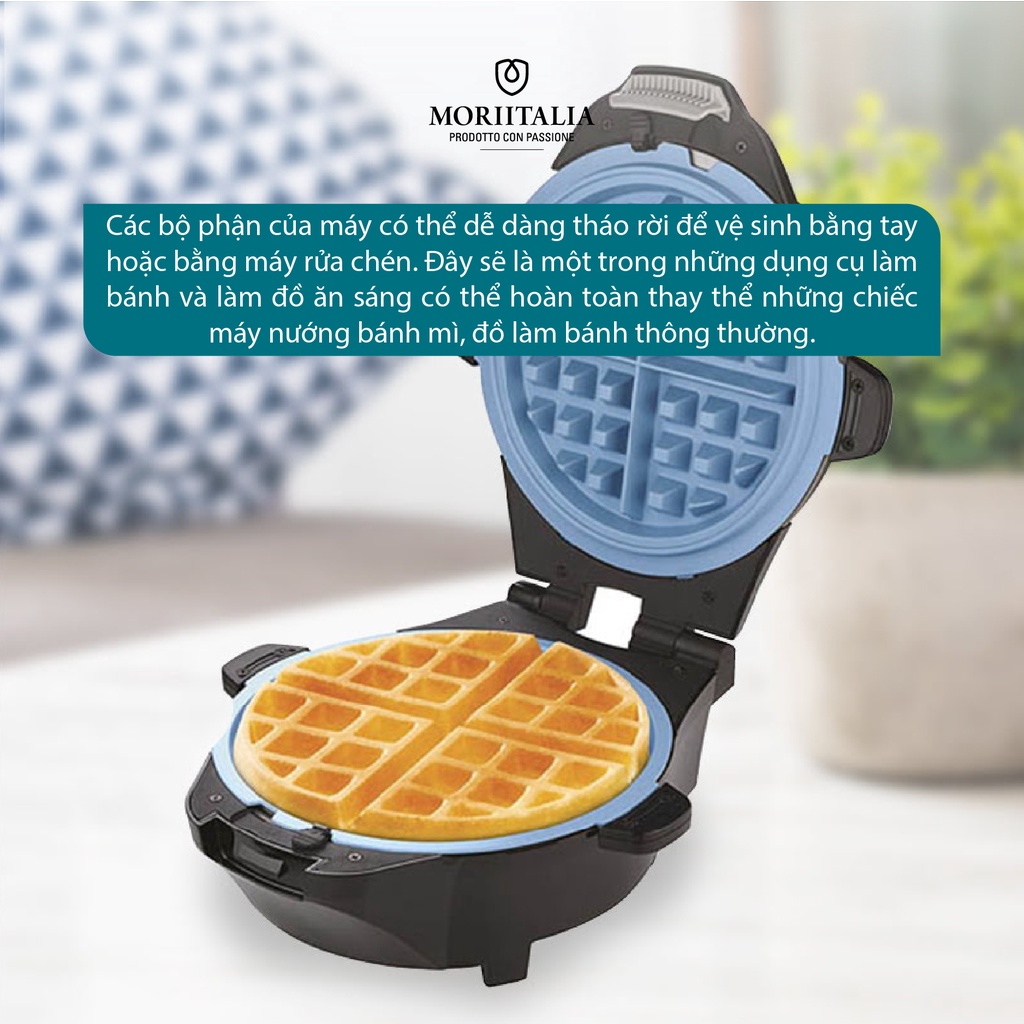 Máy làm bánh Waffle và đồ ăn sáng đa năng Hamilton Beach cao cấp đa năng Moriitalia 26049-IN