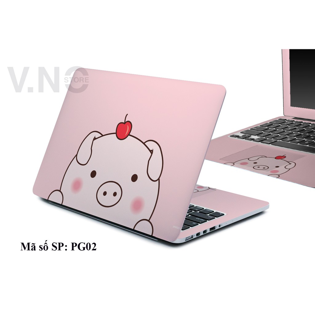 Skin dán Laptop V.NO SKIN - HEO XINH cao cấp cho các dòng laptop dell/acer/asus/lenovo/hp/...