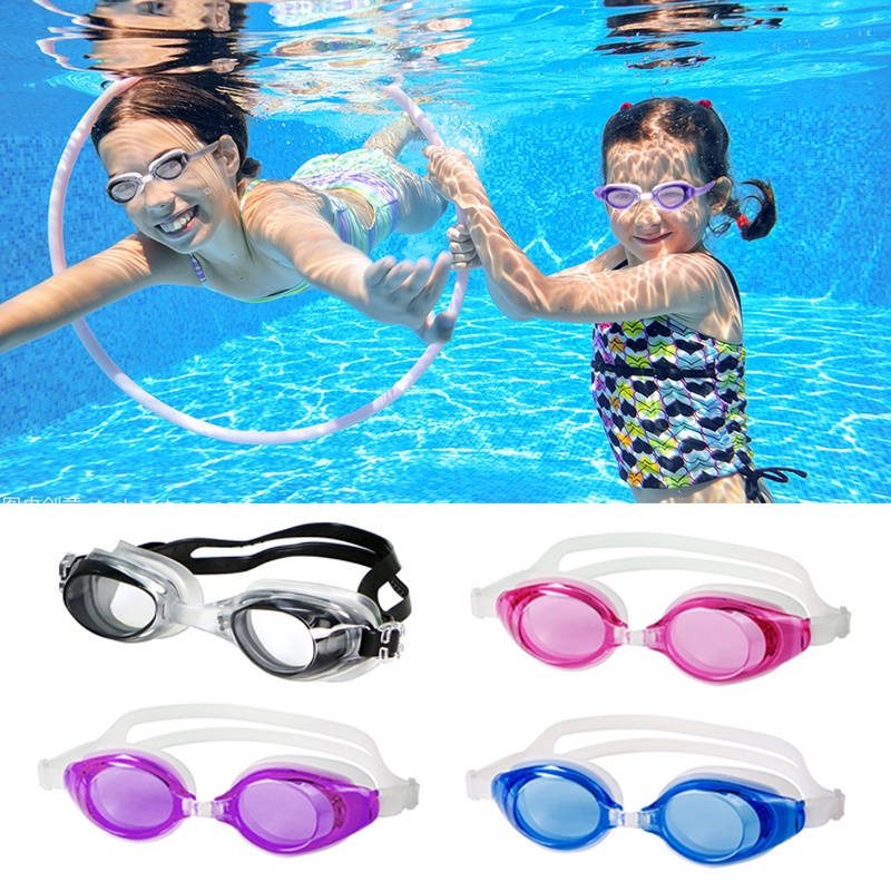 Kính Bơi Bằng Nhựa PVC Chống Trầy Xước Có Thể Điều Chỉnh Dành Cho Trẻ Em Và Người Lớn