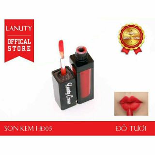 Son kem lanuty cream hàn quốc siêu lì không chì tặng dầu tẩy trang cho môi